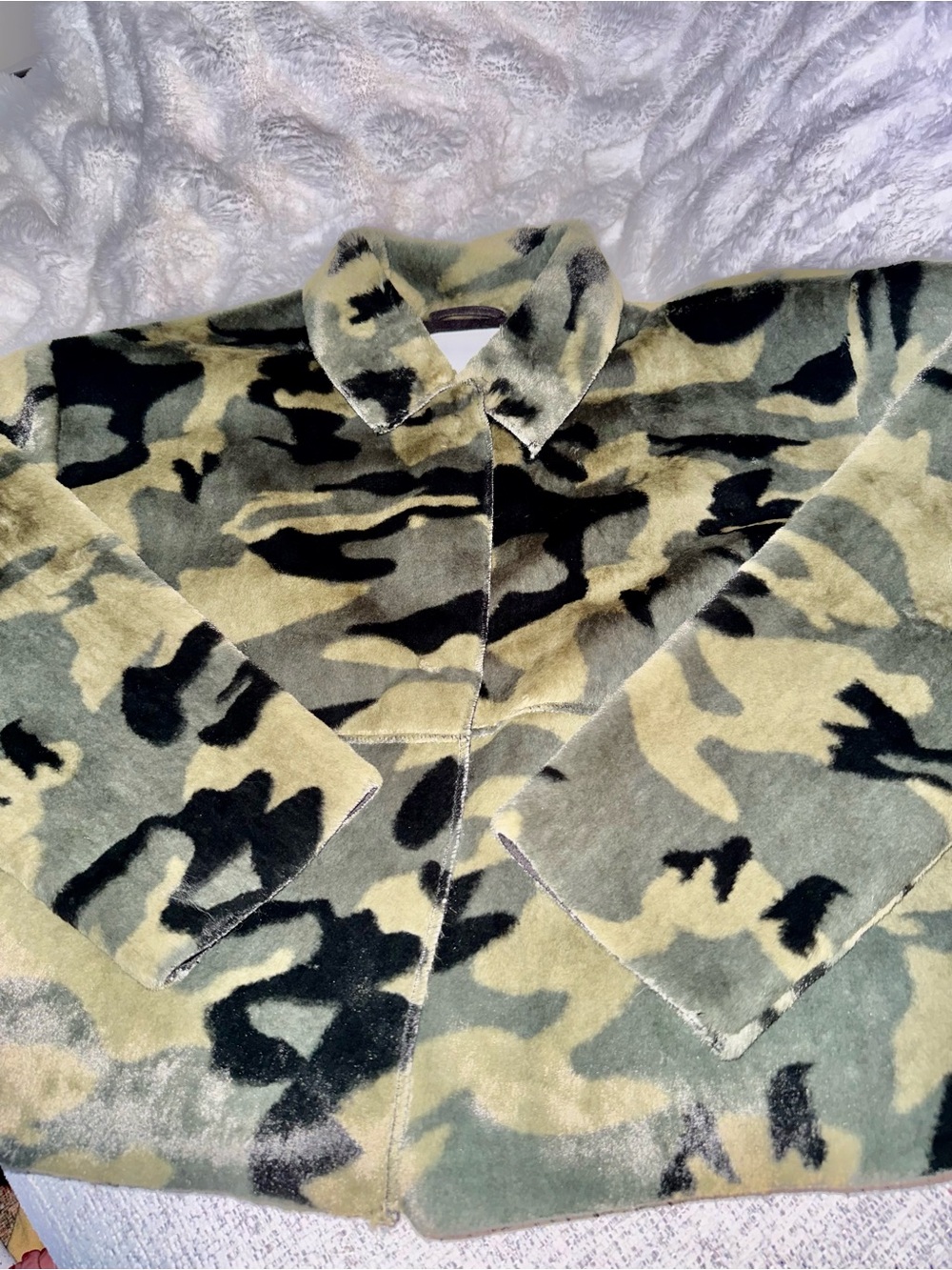 NVLT Green Camo Teddy Jacket